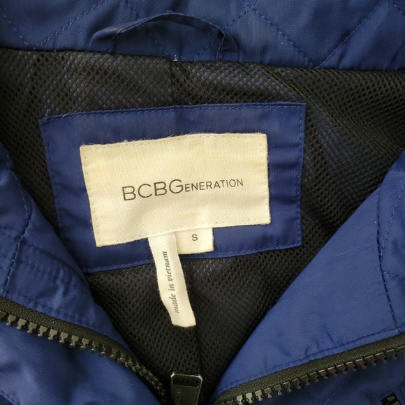 BCBGeneration Women's Quilted Hoodie Jacket Size Small Royal Blue Fully Zipped - Picture 7 of 8